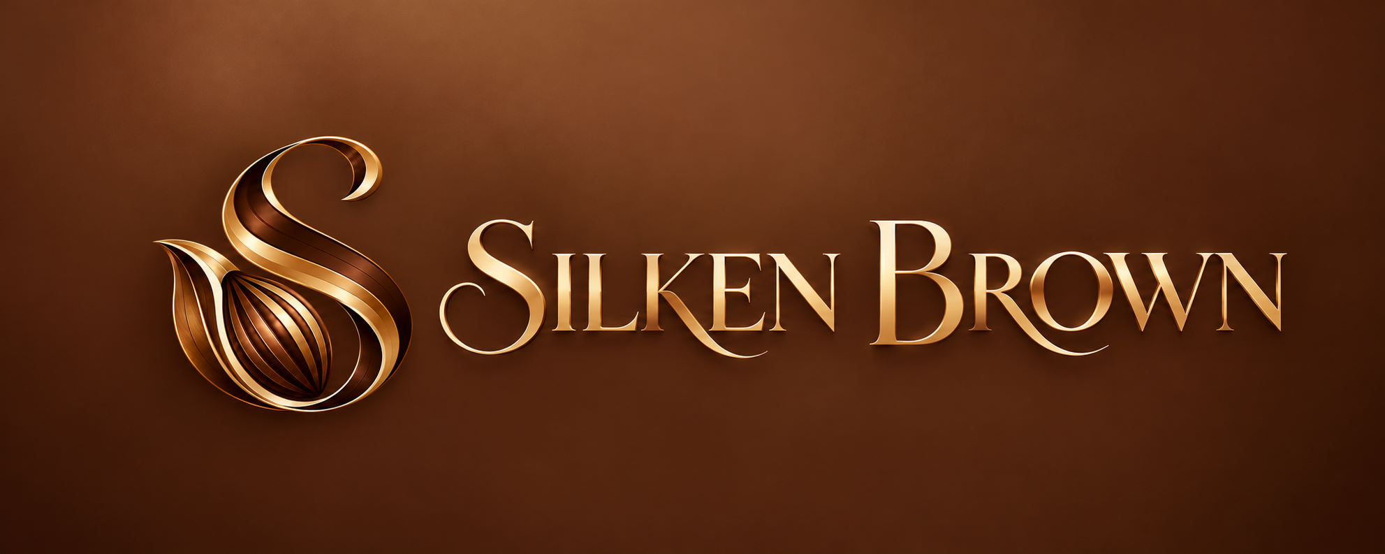 Silken Brown™ ribbon-shaped S and serif wordmark
